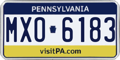 PA license plate MXO6183