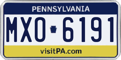 PA license plate MXO6191