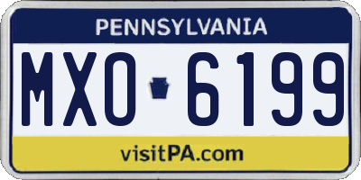 PA license plate MXO6199