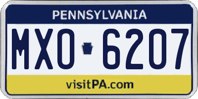 PA license plate MXO6207