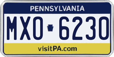 PA license plate MXO6230