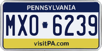 PA license plate MXO6239