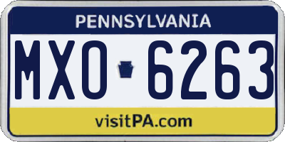 PA license plate MXO6263