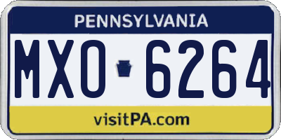 PA license plate MXO6264