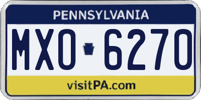 PA license plate MXO6270