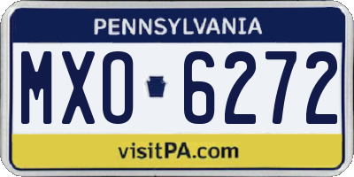 PA license plate MXO6272