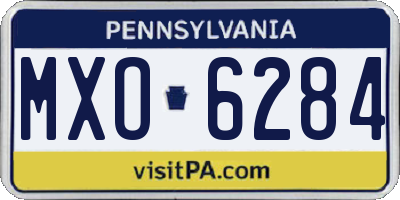 PA license plate MXO6284