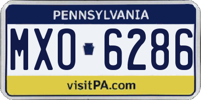 PA license plate MXO6286