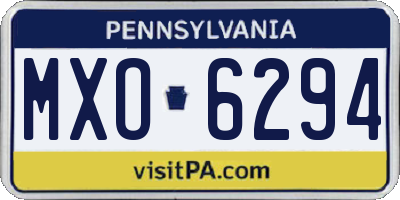 PA license plate MXO6294