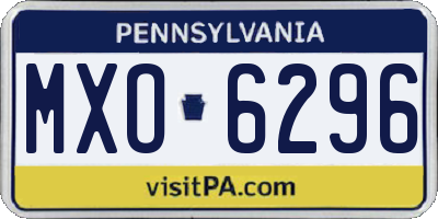 PA license plate MXO6296