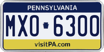 PA license plate MXO6300