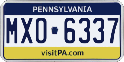 PA license plate MXO6337