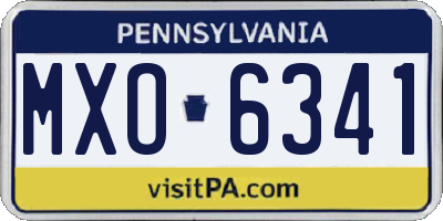 PA license plate MXO6341