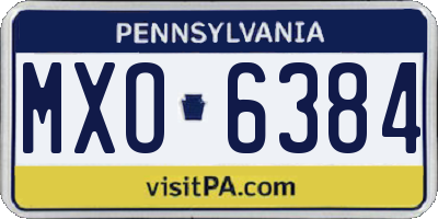 PA license plate MXO6384