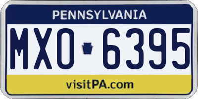 PA license plate MXO6395