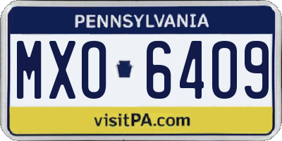 PA license plate MXO6409