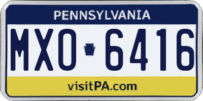 PA license plate MXO6416