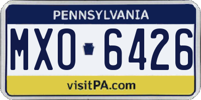 PA license plate MXO6426