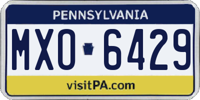 PA license plate MXO6429