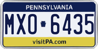 PA license plate MXO6435
