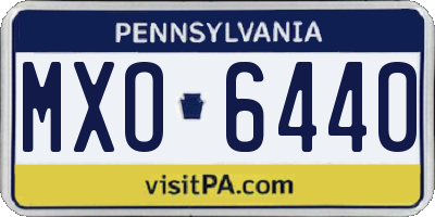 PA license plate MXO6440