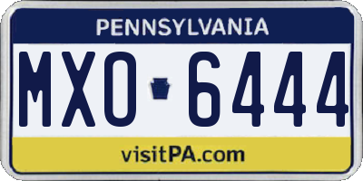 PA license plate MXO6444
