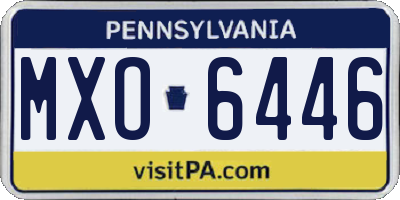 PA license plate MXO6446