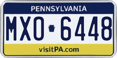 PA license plate MXO6448