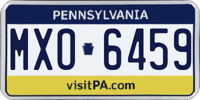 PA license plate MXO6459