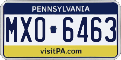 PA license plate MXO6463