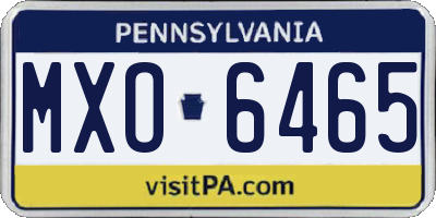 PA license plate MXO6465