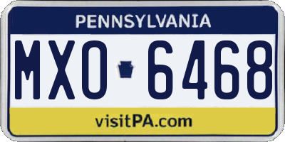 PA license plate MXO6468