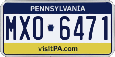 PA license plate MXO6471