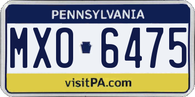 PA license plate MXO6475