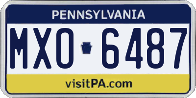 PA license plate MXO6487