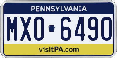 PA license plate MXO6490