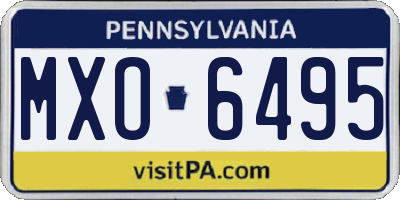PA license plate MXO6495