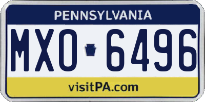 PA license plate MXO6496