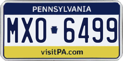 PA license plate MXO6499