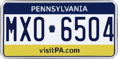 PA license plate MXO6504