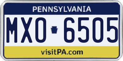 PA license plate MXO6505