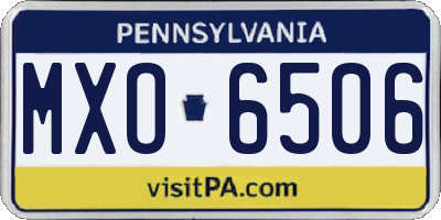 PA license plate MXO6506