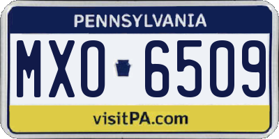 PA license plate MXO6509