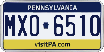 PA license plate MXO6510