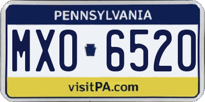 PA license plate MXO6520