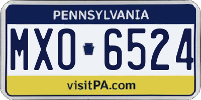 PA license plate MXO6524