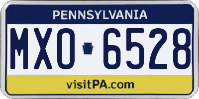 PA license plate MXO6528