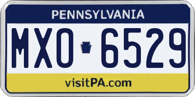 PA license plate MXO6529