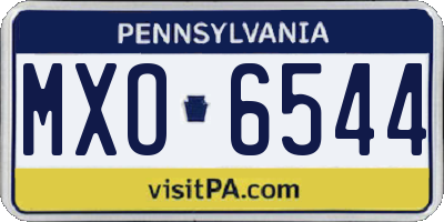 PA license plate MXO6544