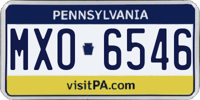 PA license plate MXO6546